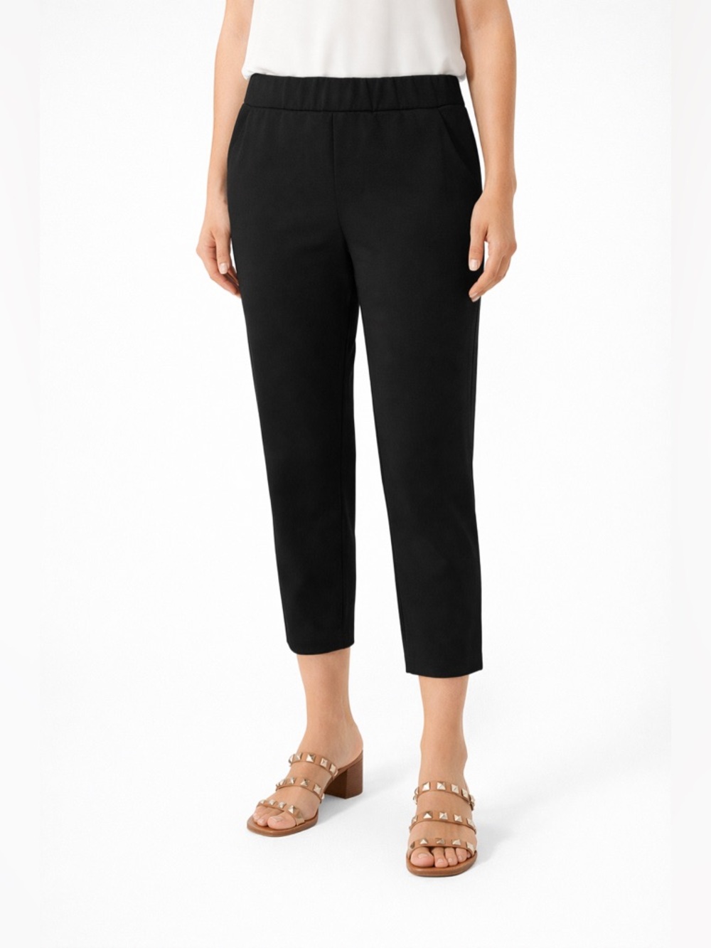 Maison d’Amélie Paris Black Cropped Stretch Pull-On Pants Size Large